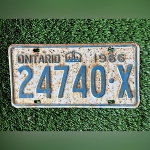 Vintage Ontario 1966 License Plate (single) 24740 X